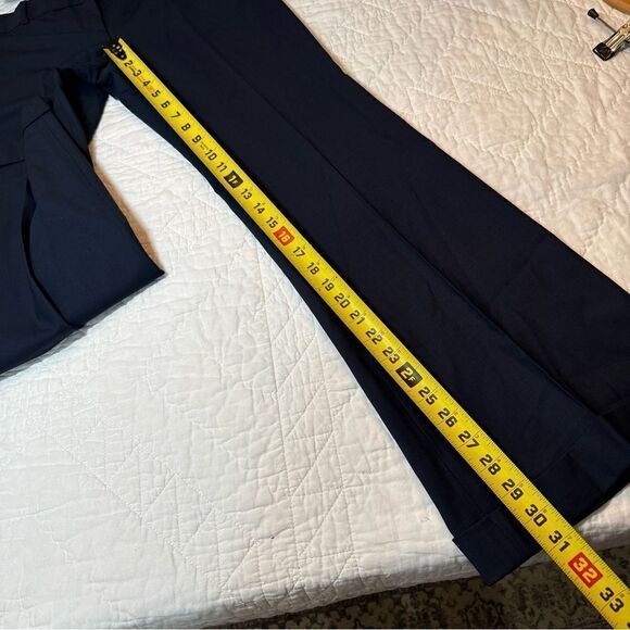 Theory Womens Size 10 Navy Blue Wide Leg Trouser Dress Pant Wool *flawed* - Picture 13 of 16